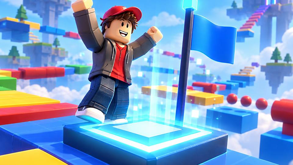 Roblox obstacle course checkpoint scene
